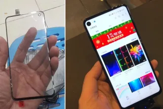 Vľavo je vraj ochranné sklo od Galaxy S10