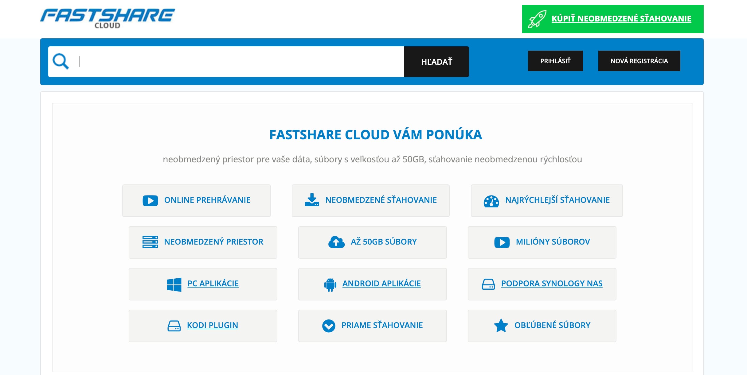 Služba Fastshare.cloud dostala zákaz