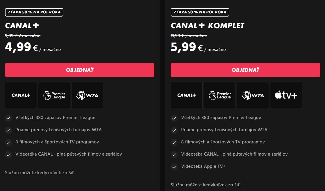 Zlacnené programy služby Canal+ 