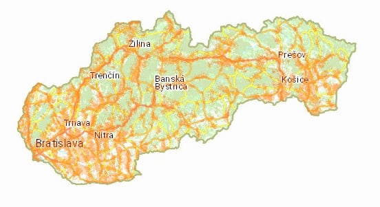 Orange - mapa pokrytia 5G