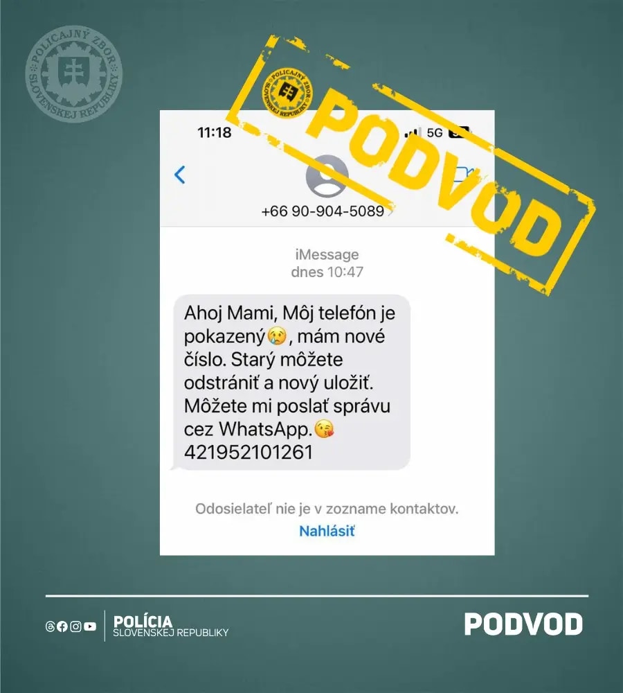 SMS, podvod, správa