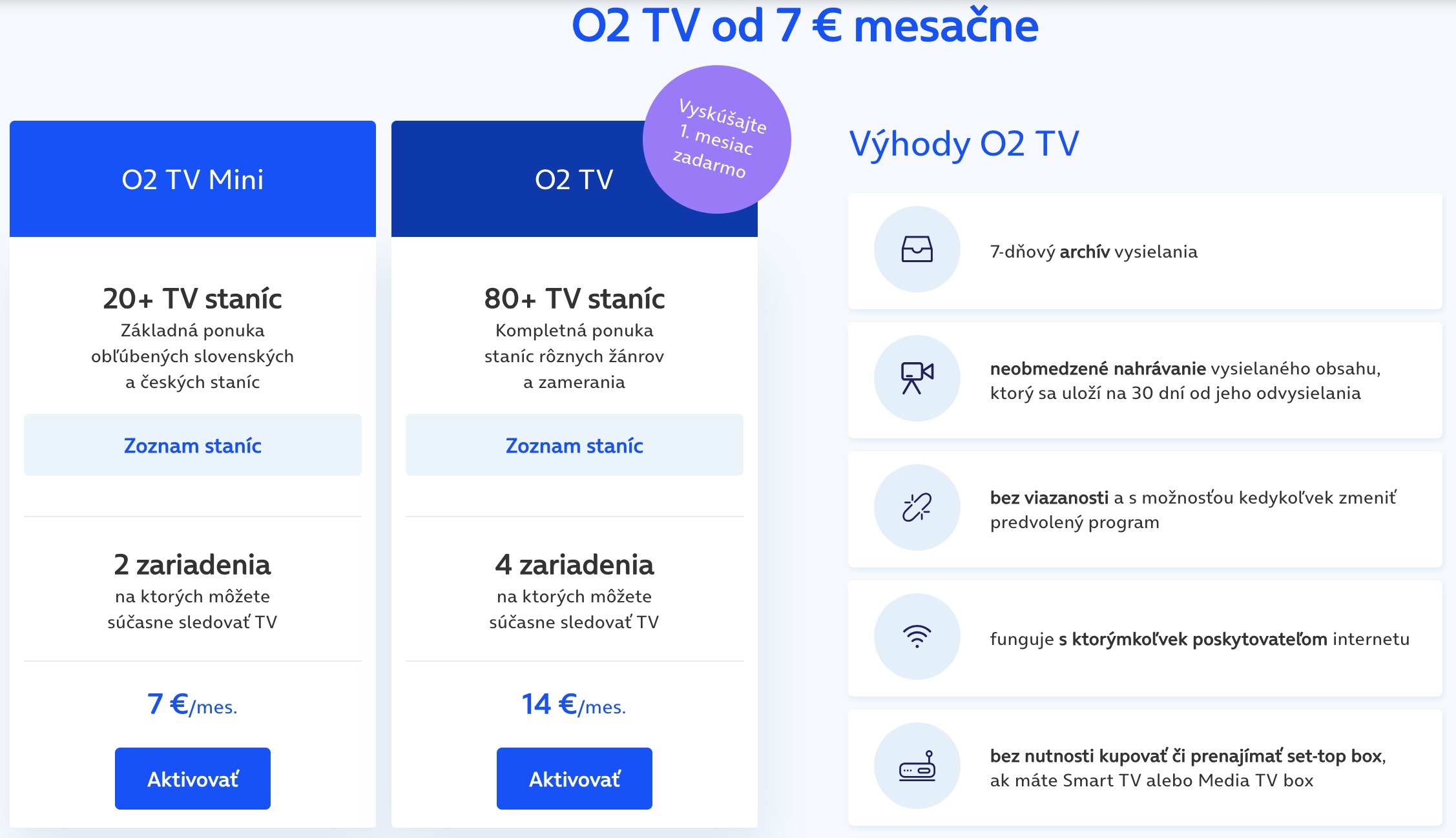 Nové ceny O2 TV