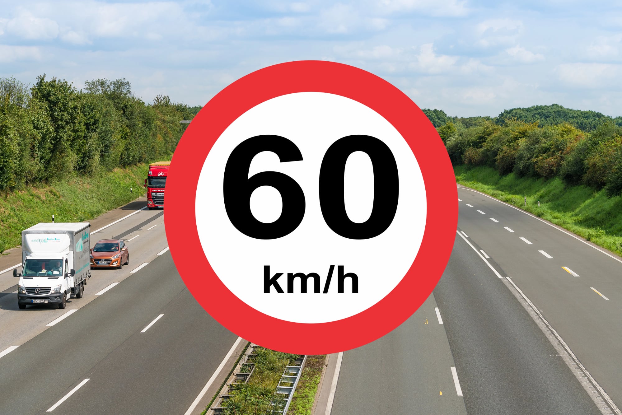 Diaľnica, limit 60 km/h