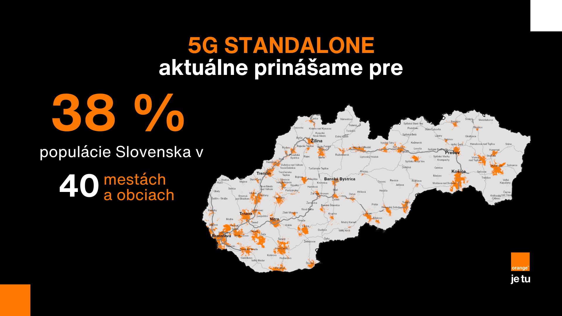 Pokrytie siete 5G SA od Orangeu